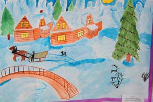 Марк Мыльников, 9 лет, СШ № 7, “Рождественский вечер”. Преподаватель Т. Арсеньева